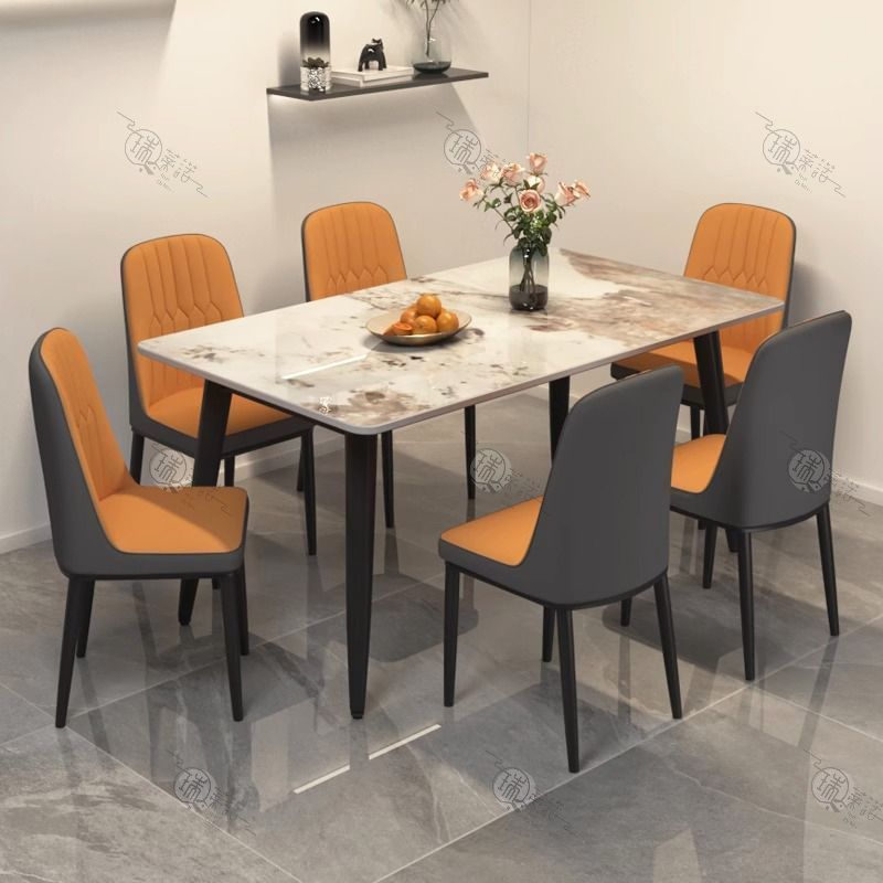 Slate dining table modern minimalist combination