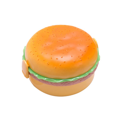 Una lonchera creativa y linda para estudiantes con forma de hamburguesa, lonchera para microondas, lonchera para niños de varias capas, caja para conservar frutas, regalo 