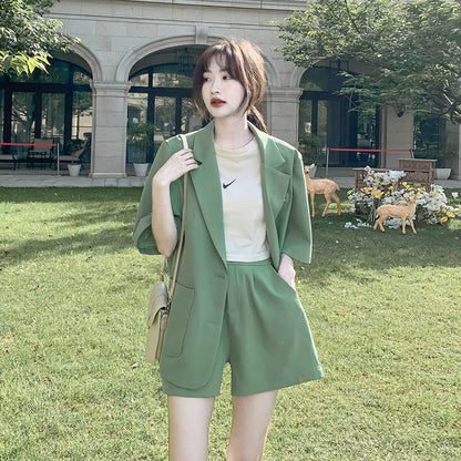 P Short Sleeve Small Suit Women's Thin Summer 2024 New Casual Design Niche Korean Blazer