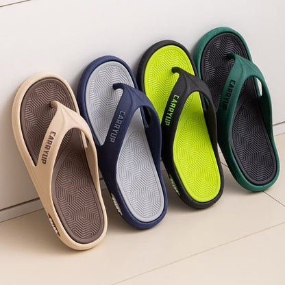 P [Cojín suave de doble capa] 2024 chanclas populares para hombres para usar al aire libre en verano, sandalias para el hogar antideslizantes y cómodas para hombres 