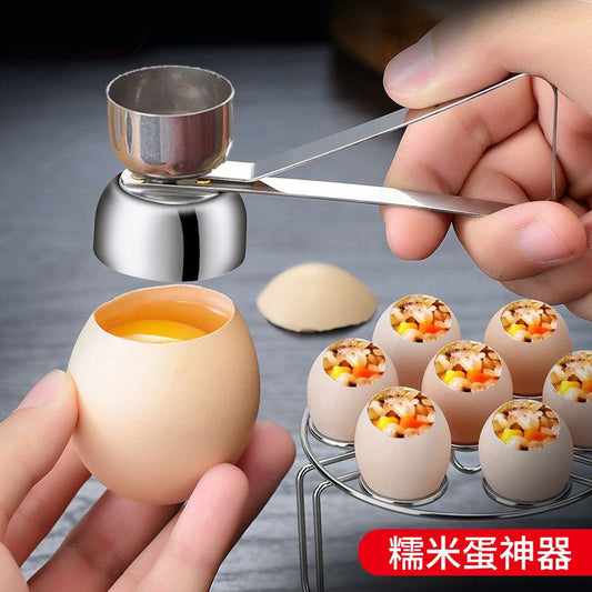 (VIDEO) 304 stainless steel egg opener, egg slicer, double headed sticky rice egg opener, single beater, broken eggshell steamer