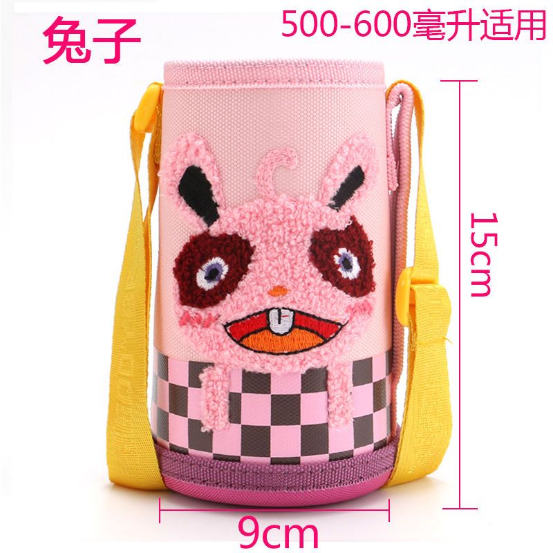 Funda para taza de agua para niños, portavasos, funda protectora con forma de oso, anticaídas universal, para llevar cruzada, correa para el hombro, funda para taza con aislamiento portátil de Disney 