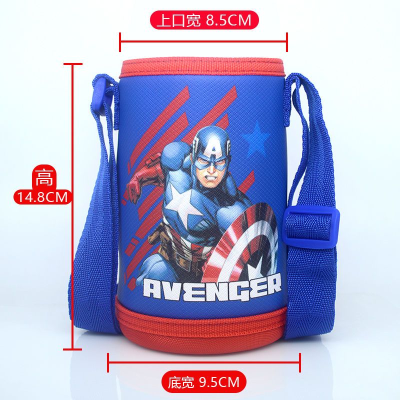 Funda para taza de agua para niños, portavasos, funda protectora con forma de oso, anticaídas universal, para llevar cruzada, correa para el hombro, funda para taza con aislamiento portátil de Disney 