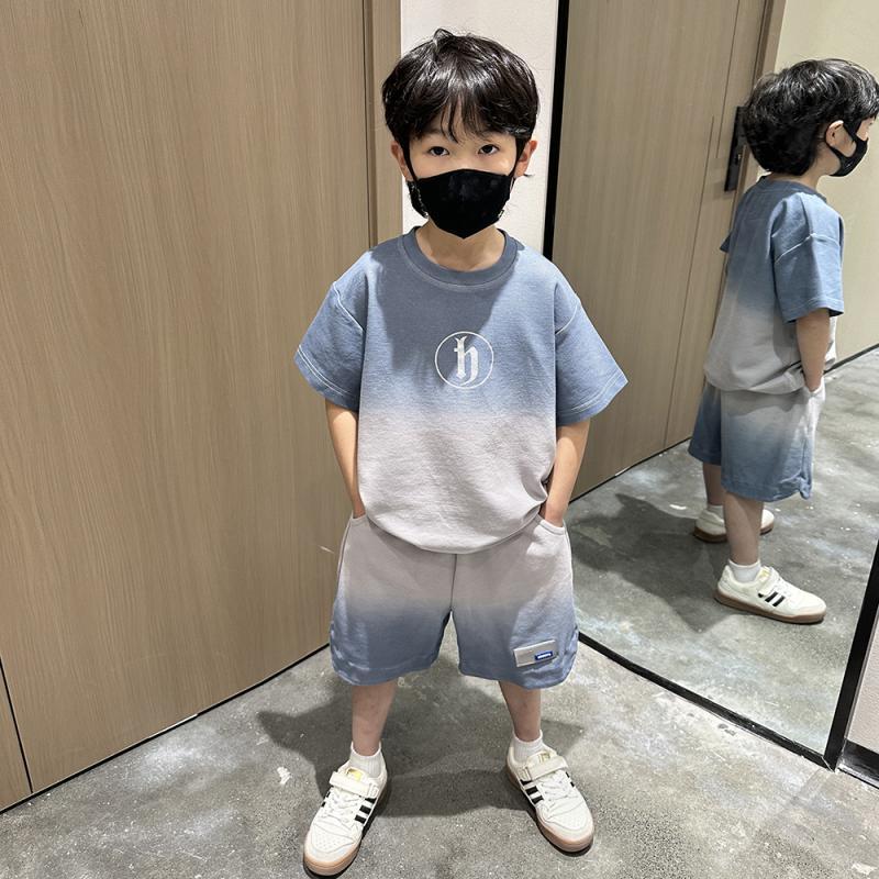 P Cool Boy's Summer Clothes Set 2024 New Handsome Boys Children's Clothes Fashionable Children's Summer Short Sleeve Clothes