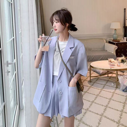 P Short Sleeve Small Suit Women's Thin Summer 2024 New Casual Design Niche Korean Blazer