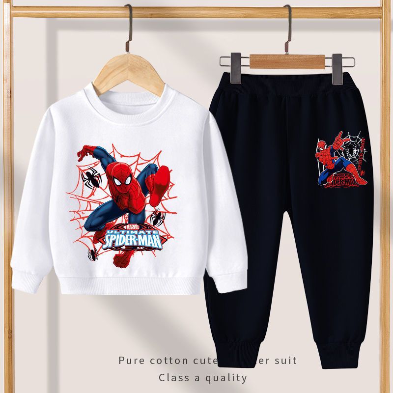 P Spider-Man Boys Sweater Set Autumn and Winter New Sweater Children's Men's Handsome Middle-aged Older Boys Autumn Clothing Trend