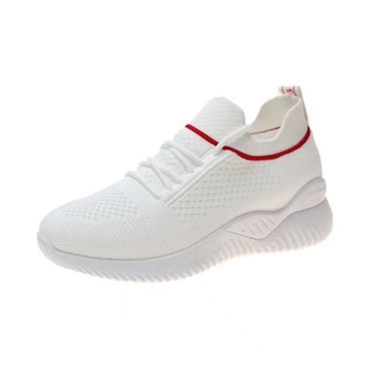 P One Step Flying Weaving Shake Shoes New Single Cloth Shoes Mesh Air Cushion Walking Shoes Women's Thick Sole Elevated Sports and Casual Shoes