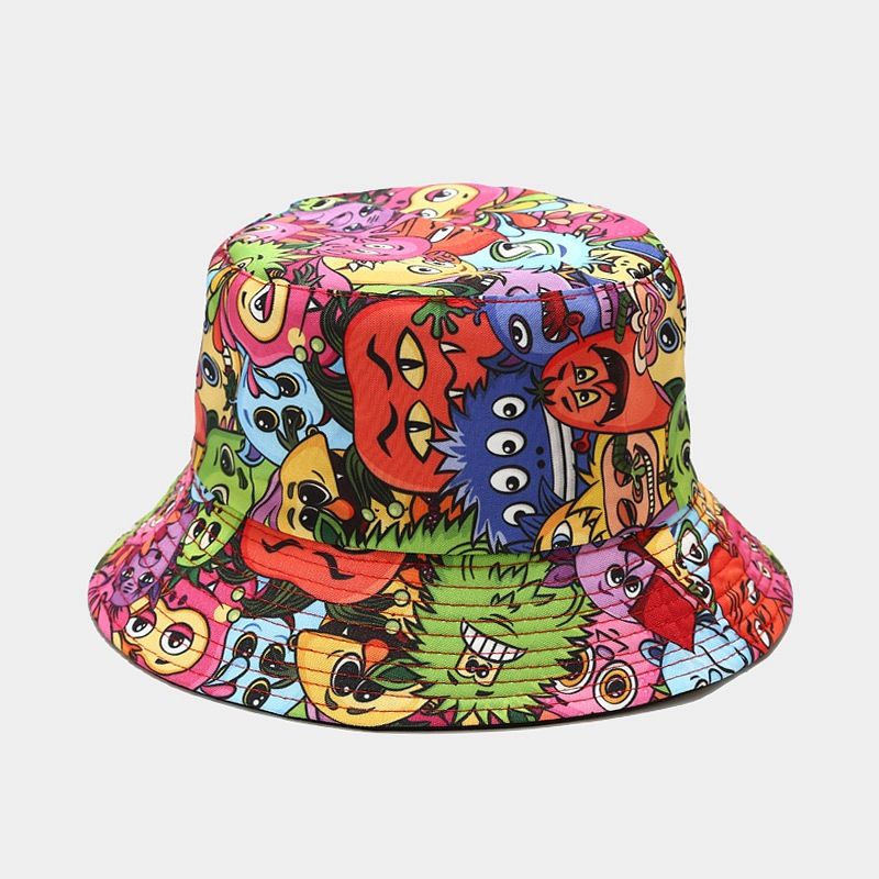 P 2022 Nuevo sombrero de pescador con estampado de vegetales creativo para mujer, sombrero para el sol de verano para exteriores, sombrero versátil para olla 