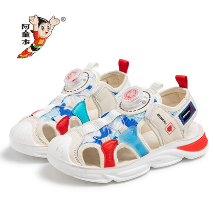 P Astro Boy Youth 2024 Summer Boys and Girls Sandals New Baotou sandals with anti slip soft soles Fashion Beach Shoes