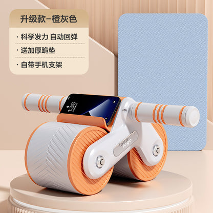 A Automatic Rebound Belly Wheel Beginner Tank Wheel Belly Reducing Magic Tool Men's and Women's Abdominal Contractors Sports Fitness Belly Muscle Roller