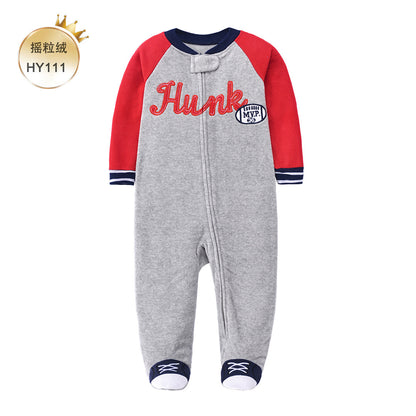 A children's clothing live stream supply baby climbing clothes with socks long sleeves newborn Romper baby fleece onesie