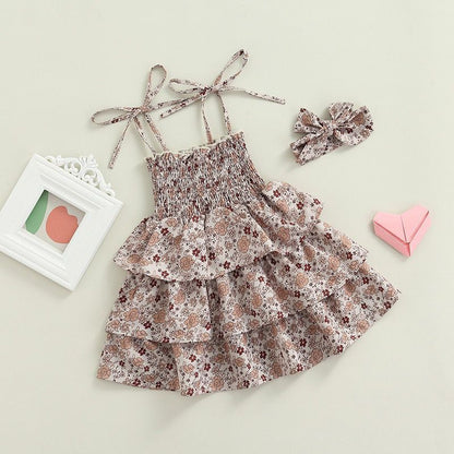 Summer sibling parent-child outfit for cross-border girls in Europe and America, small floral ruffle edge suspender triangle jumpsuit 0.15kg