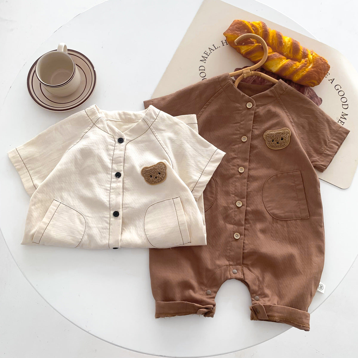 A children's clothing spot baby one-piece ins Korean version of the newborn boy baby cotton bag fart one-piece clothes out of summer