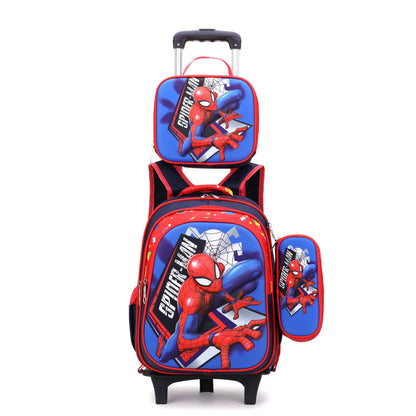 A foreign trade elementary school student backpack for boys and girls in grades 3-5, backpack for lunch, three piece cartoon children's bag set