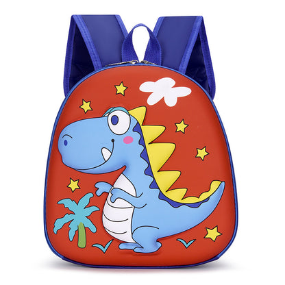 Mochila infantil de dibujos animados en 3D tridimensional, nueva mochila pequeña para clase de jardín de infantes, mochila de cáscara de huevo de dinosaurio linda de moda 