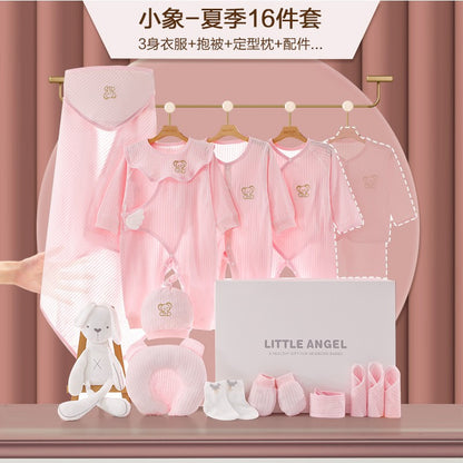 A New Baby Practical Gift Box Breathable Soft Thin Newborn Baby Clothes onesie Romper Set