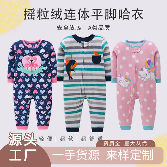 A Autumn and winter new baby onesie baby climbing clothes wholesale fleece Romper newborn clothes cross-border special supply