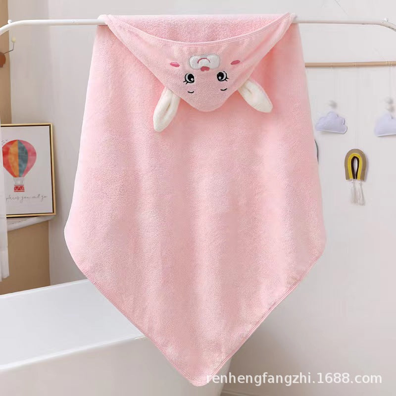 Capa bordada para niños, toalla de baño de dibujos animados, toalla de baño absorbente para bebé, linda toalla de baño de 0,32 kg 