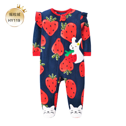 A children's clothing live stream supply baby climbing clothes with socks long sleeves newborn Romper baby fleece onesie