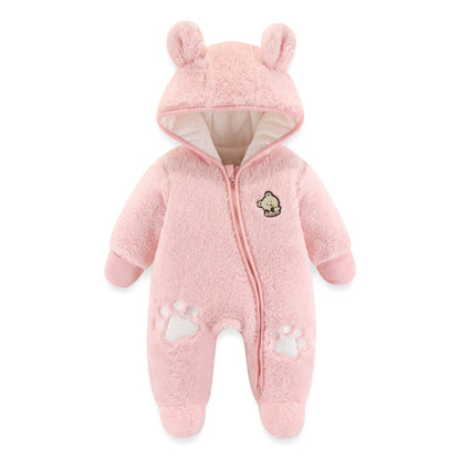 A newborn baby onesie autumn and winter suit with cotton thickened thermal cotton clothes baby winter clothing foot-wrapped Romper