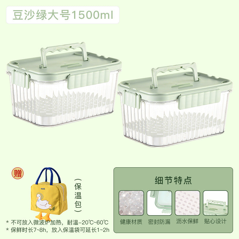 A summer mobile small refrigerator fresh-keeping box for fruit outings, elementary school student bento box with built-in ice box, cold food box