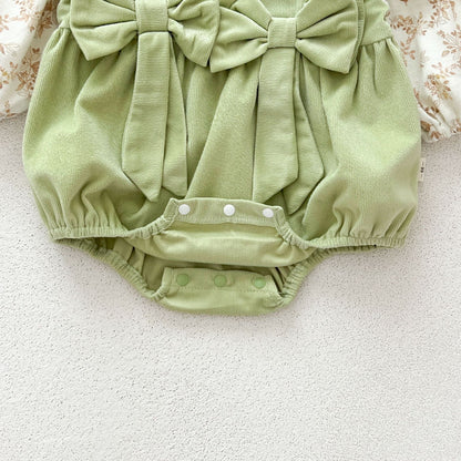 A baby clothes autumn clothes newborn baby girl fart clothes foreign centenarian princess Romper sweet autumn go out climbing clothes