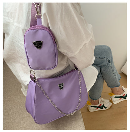 A Cross-border bag women&#039;s bag 2022 Korean version of the new simple nylon bag for college students&#039; shoulder bag with foreign flavor.