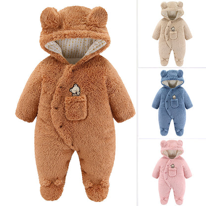 A baby winter clothes autumn and winter suit winter cotton clothes newborn out Romper clothes climbing jacket baby onesie