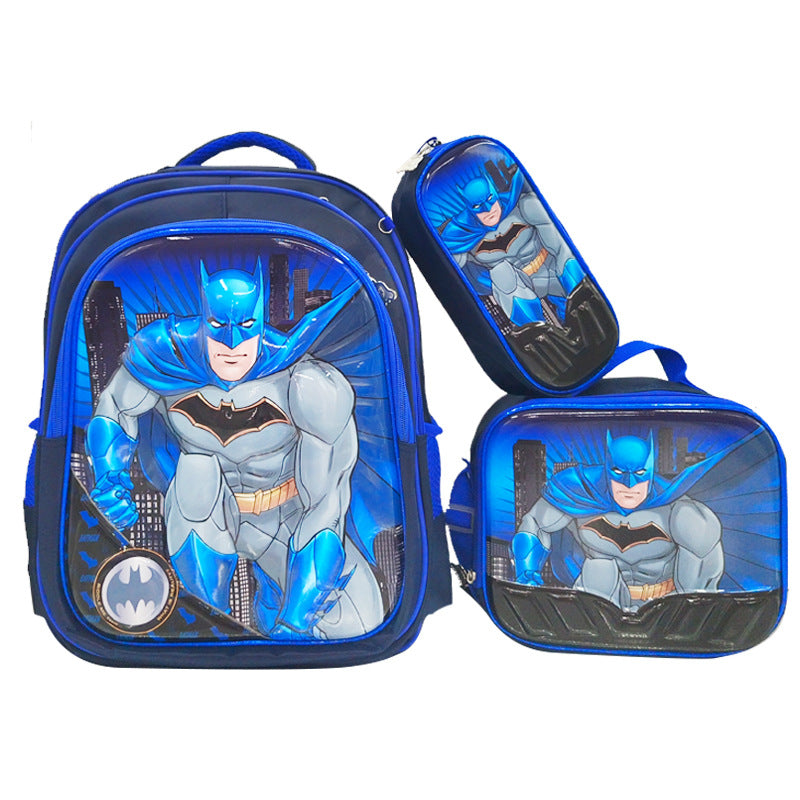 A Shaodong Cartoon Set with Lights, School Bag, Pull Rod, Double Shoulder School Bag, Detachable Three Piece Set with Film and Lights, Children's Backpack