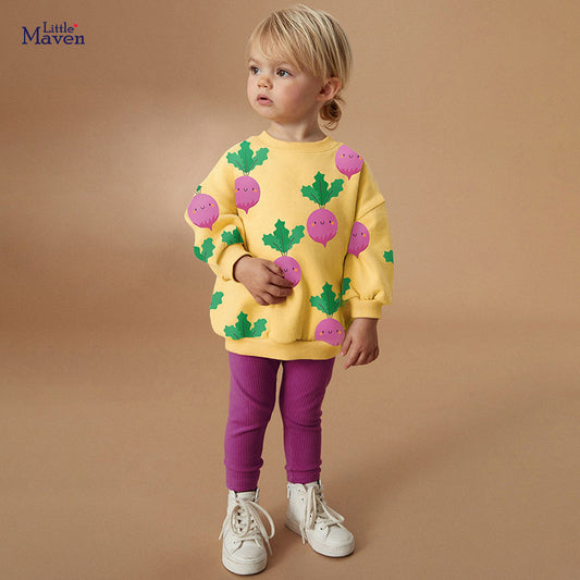 A Autumn Girls Sweater Set Medium and Small Children's Children's Clothing Cute Long Sleeve Children's Clothing Set