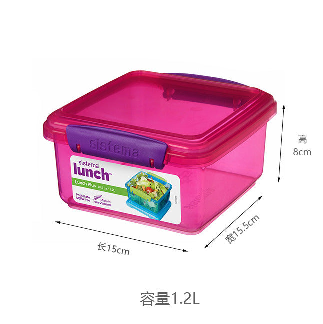 Una caja de sándwich portátil de Sistema importada de Nueva Zelanda, caja de pan para el desayuno, caja de fruta, caja de ensalada bento 