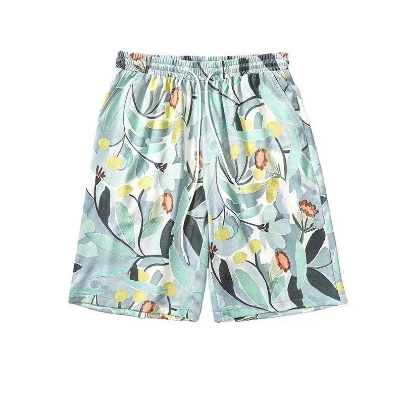 A Beach Pants Men's Summer Thin Quick-Drying Can Be Worn Out of the Water, Trendy Trendy Brand Loose Seaside Vacation Flower Shorts 0.15KG