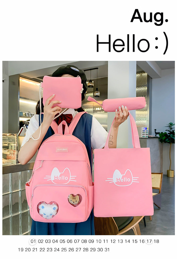 A new school bag, women's ins, high-value student bag, large-capacity bag, small fresh backpack, Korean backpack, backpack