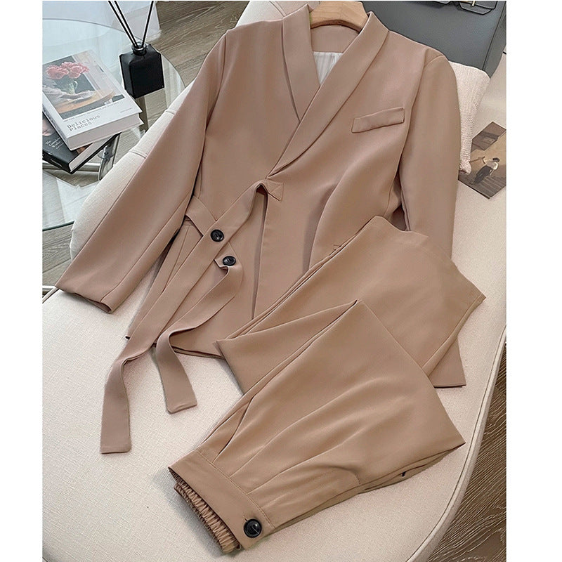 A suit suit women's spring and autumn new Korean version temperament professional loose casual British style suit two-piece suit women