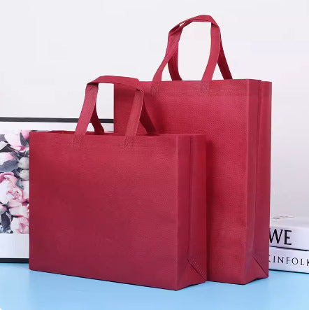 A Non-woven bag custom spot blank thickened takeaway packing bag shoe shopping tote bag packaging bag wholesale MOQ: 200PIECE