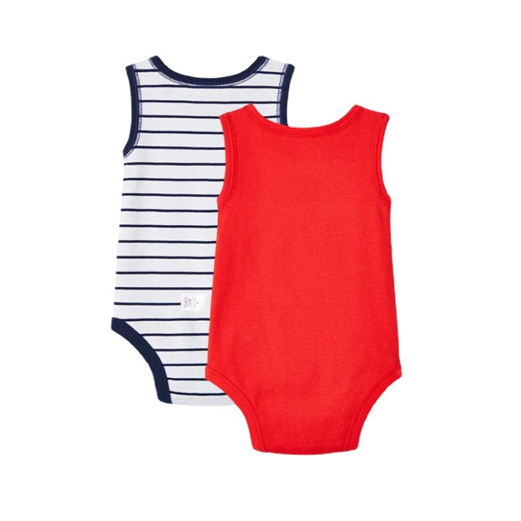 A Summer Newborn Sleeveless jumpsuit for infants and young children, baby wrap for buttocks, male baby pure cotton vest, triangle crawling wholesale