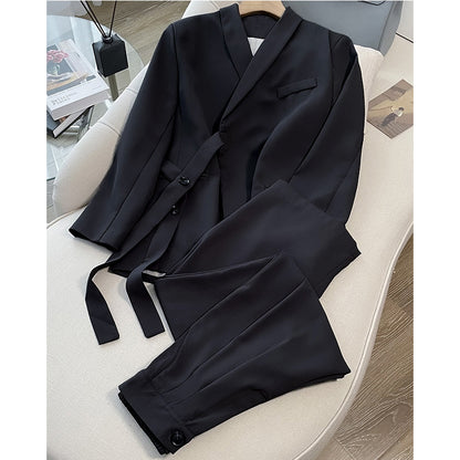 A suit suit women's spring and autumn new Korean version temperament professional loose casual British style suit two-piece suit women