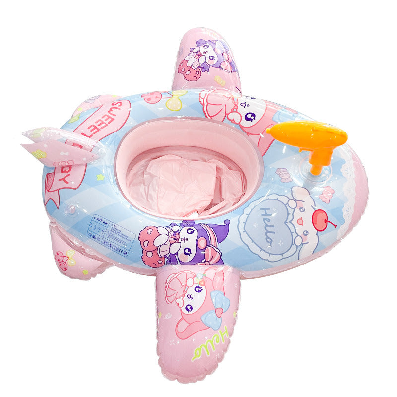 A internet celebrity with water gun airplane seat circle, children's swimming circle, cute cartoon baby water seat circle, inflatable swimming circle