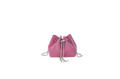 Bolso de mujer con bandolera de diamantes brillantes y bolso tipo cubo