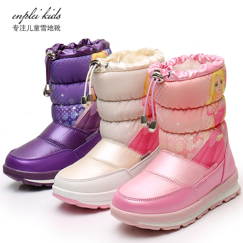 A Exports to Russia winter waterproof children's boots winter girls princess snow boots short boots thickened baby cotton shoes