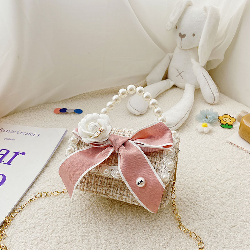 Princess, Fragrance, Chain Bag, Baby, Pearl Accessories, Hand Bag, Cute Bow Girl, Shoulder Bag