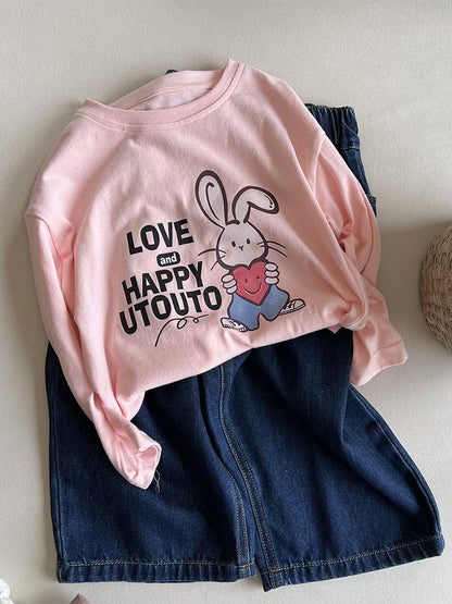 Girls&#039; Sweaters Spring and Autumn 2024 New Korean version of cartoon girls&#039; baby pullover long sleeve fashion girls&#039; children&#039;s spring clothes 0.3kg.