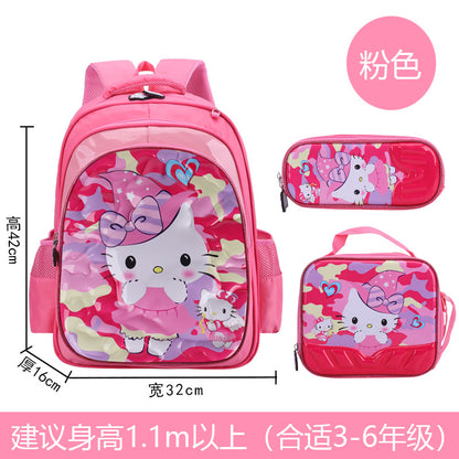 A Factory spot new foreign single three-piece backpack boys, girls, primary school students, children's trolley schoolbags, large capacity