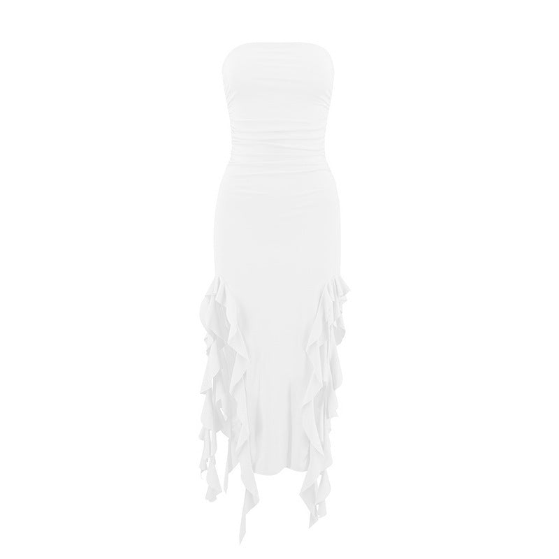 A 2024 European and American style summer new cross-border explosive one-word shoulder jellyfish lace dress sexy babes ur women's clothing