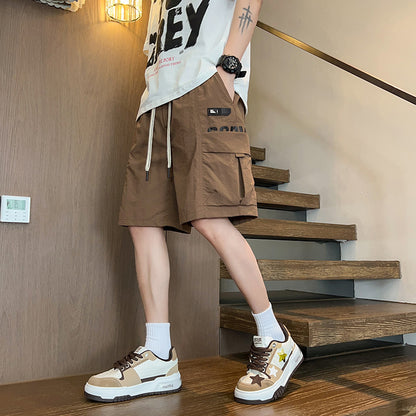 A Wind-like pants!Japanese cargo shorts, men's summer thin, trendy, loose athleisure pants