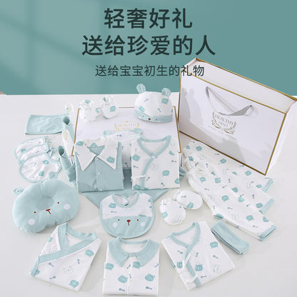 A Baby Cotton Clothes Gift Box Newborn Set Spring and Autumn Season Gift Box Clothes Newborn Full Term Baby Set High end