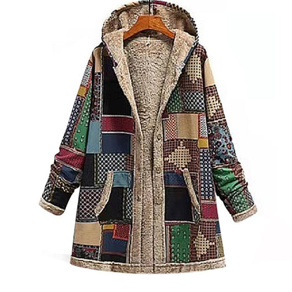 Temperament commuter cotton double-sided loose top Winter red European and American retro beltless plaid fishtail coat