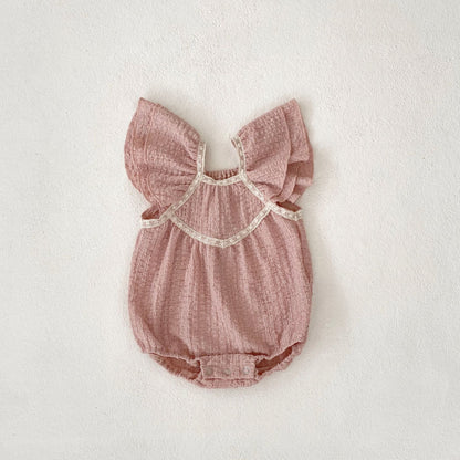 Un nuevo atuendo de hermana para niña de verano 2024, vestido dulce, lindo vestido de manga doble volador para niños, falda con orugas Hayi 