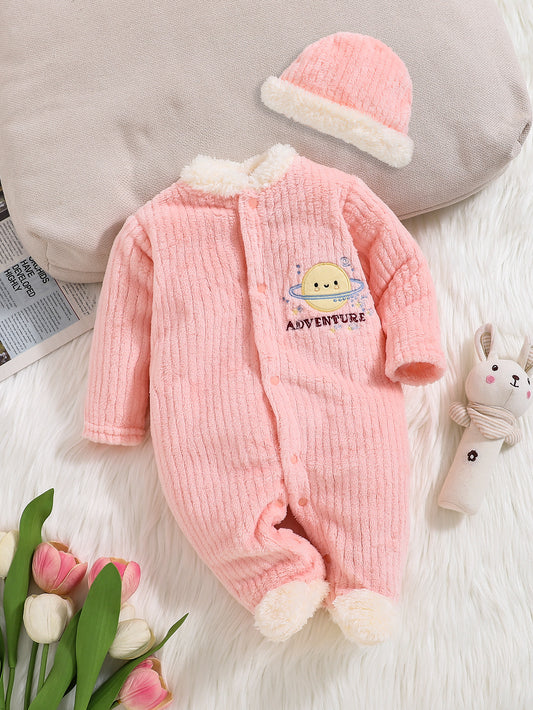 A Foreign trade children's clothing boys and girls winter new thermal onesie double-sided velvet long-sleeved foot-wrapped pajamas climbing clothes