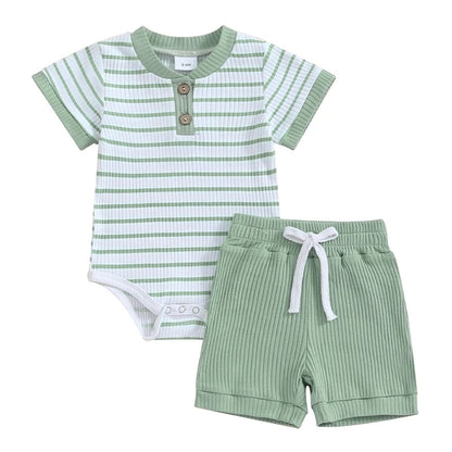 Cross border foreign trade baby summer jumpsuit short sleeved jumpsuit newborn and toddler jumpsuit sweater shorts set 0.45kg